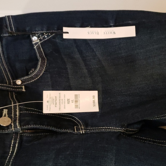 NWT White House black market Size 6 Long gorgeous jeans with bead detail - Picture 2 of 4